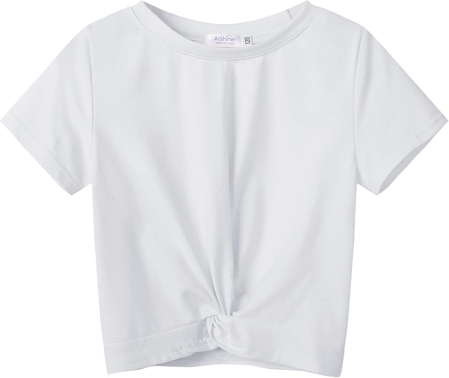 Arshiner Girls Casual Tie Dye Short-Sleeve T-Shirt Cute Print Summer Blouse for Girls Twist Front Tunic Tee Tops