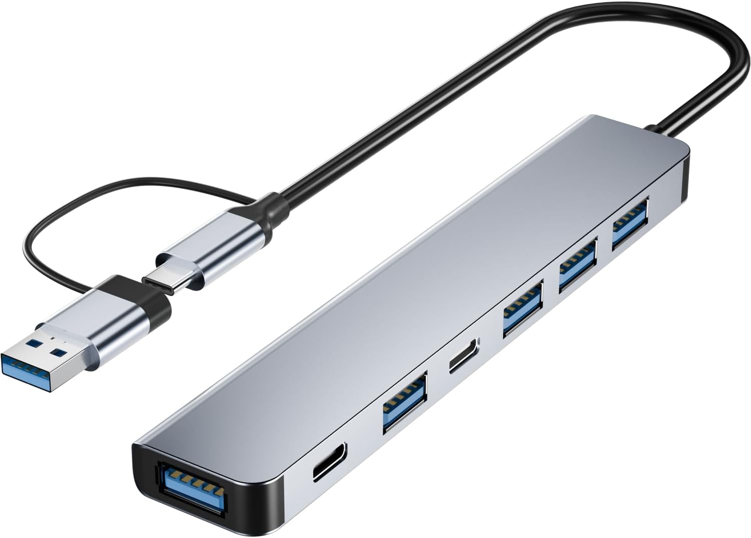 【Upgrade】 USB C\/USB Hub, BERLAT Aluminum 7 in 1 USB C &amp; USB Hub with USB 3.0, USB 2.0 Ports for PC\/Laptops\/MacBook Pro\/Air\/iMac\/iPad and More Devices