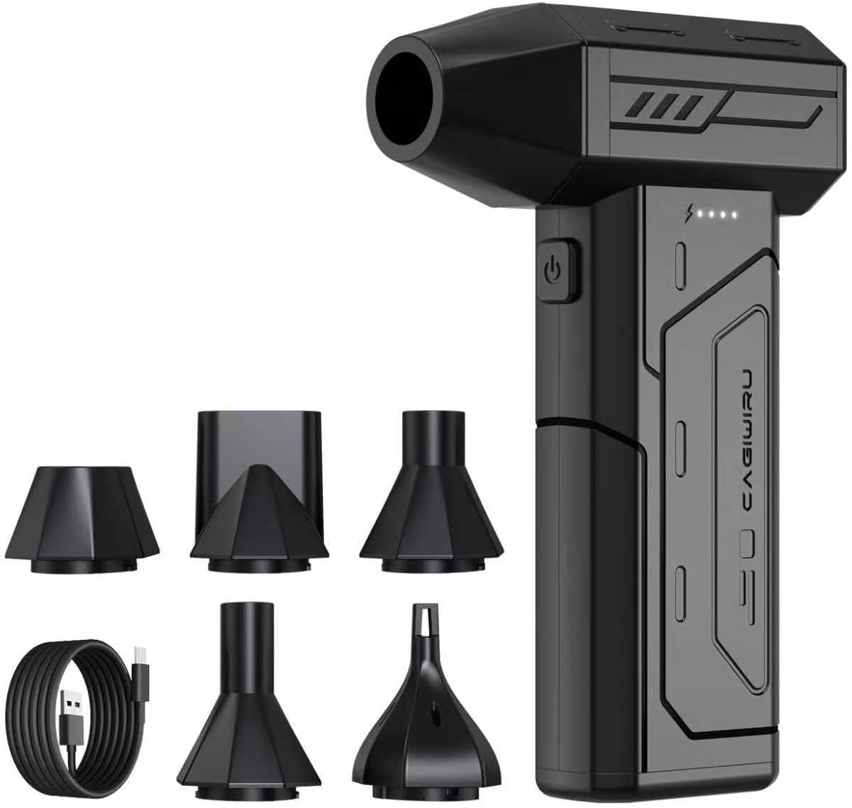 Compressed Air Duster,130000RPM Super Power Cordless Air Duster,Rechargeable Brushless Blower,3 Gear Adjustable Mini Blower with LED Light,Dust Remover for Computer\/House\/Outdoor\/Car