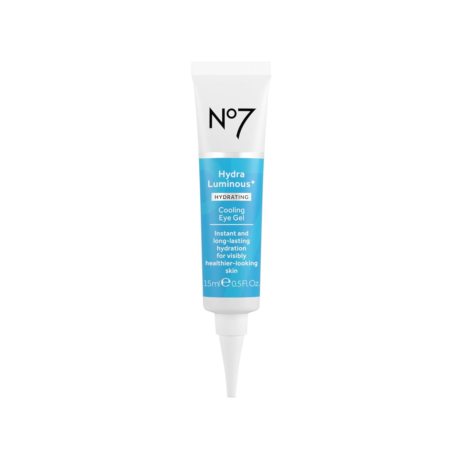 No7 HydraLuminous+ Cooling Under Eye Gel - Hydrating Eye Gel to Smooth Dry, Fine Lines with Hyaluronic Acid &amp; Vitamin B3 Niacinamide - Reveals Visibly Healthier-Looking Skin (0.5 Fl Oz)