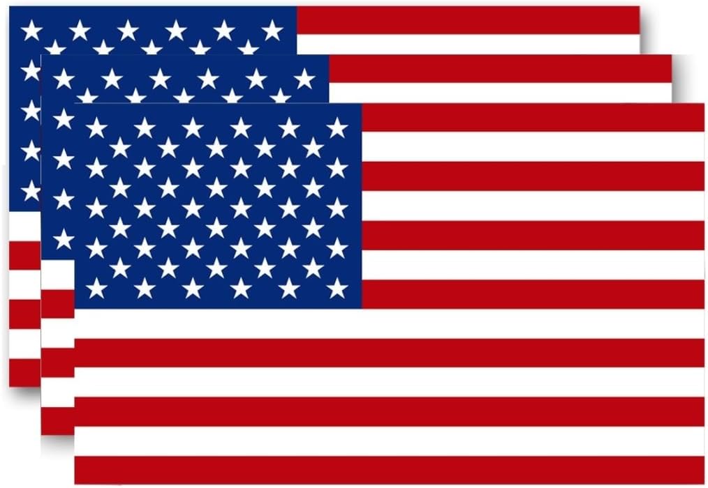 Reflective American Flag Stickers - 3-Pack, 5x3 Inches - Durable &amp; Waterproof Decals for Vehicles &amp; Personal Items，Car Bumper\/Truck\/Motorcycle\/Helmet\/Laptop\/Window\/Water Bottle\/Mail Box