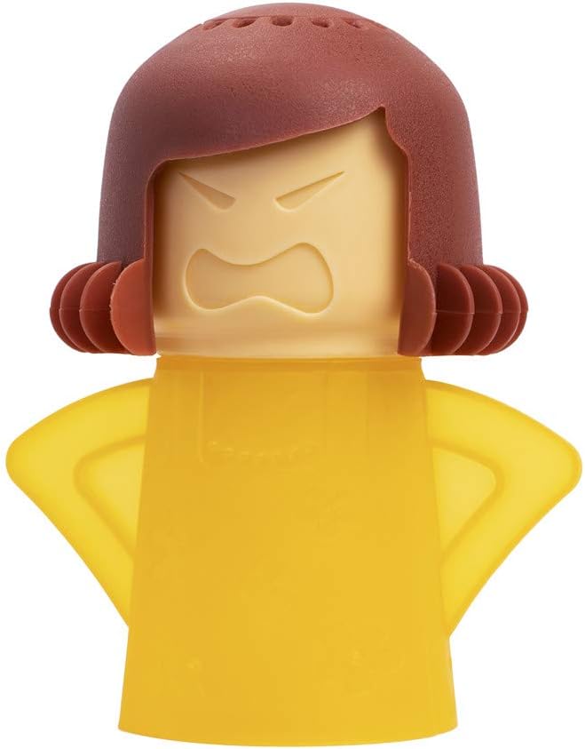Aivwis Angry Mom Microwave Cleaner, Mad Mama Microwave Steam Cleaner, Just Add Vinegar and Water, Easily Cleans the Crud in Minutes (Yellow)