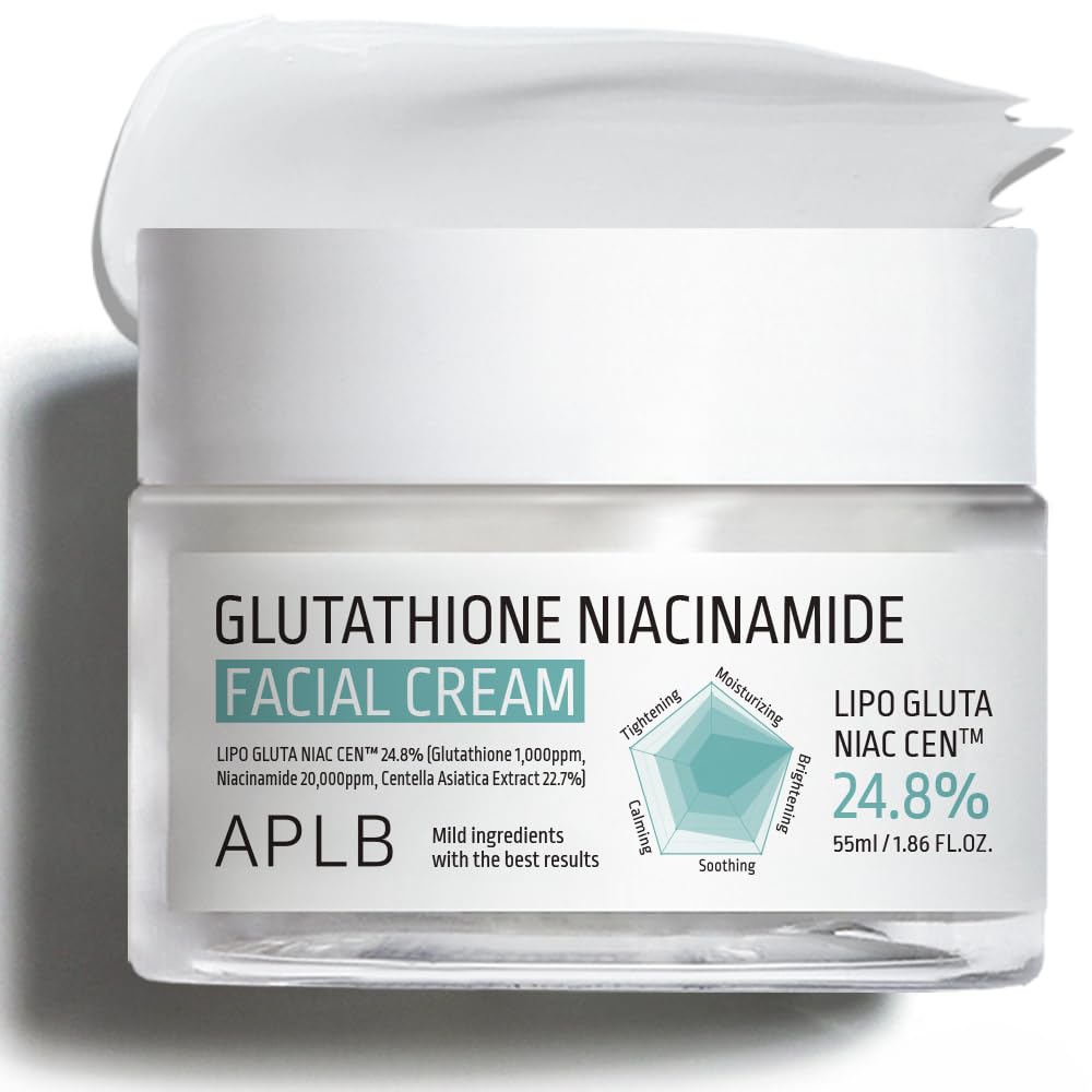 APLB Glutathione Niacinamide Facial Cream | LIPO GLUTA NIAC CEN™ 24.8% 1.86 FL.OZ\/Korean Skincare, Deep hydration, Niacinamide, Improve skin elasticity, Improve skin texture