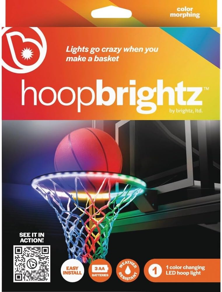 Brightz HoopBrightz LED Basketball Hoop Light - 2025's Must-Have for Basketball Lovers - Score and Celebrate with Motion Magic - Color Changing Fun Every Time You Score! - Fun Gift for Boys &amp; 