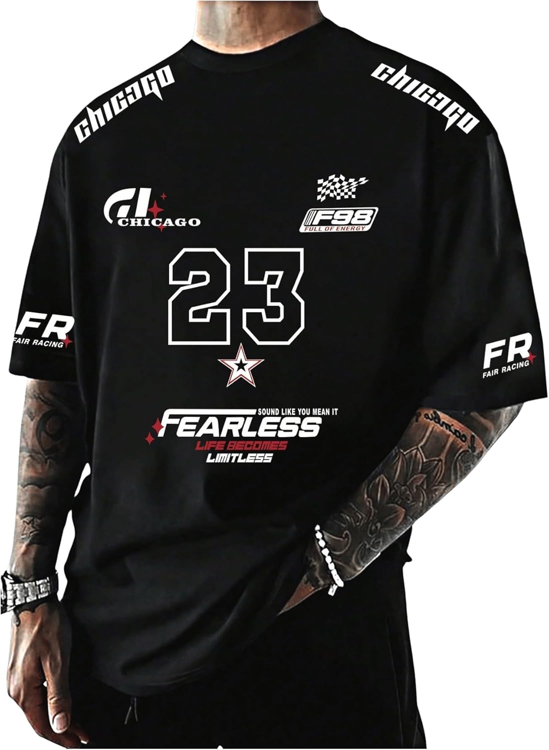 VIPWOLF Men's Number Graphic Jersey Shirt Racing Short Sleeve Shirts Summer Vintage Y2K Streetwear T Shirts