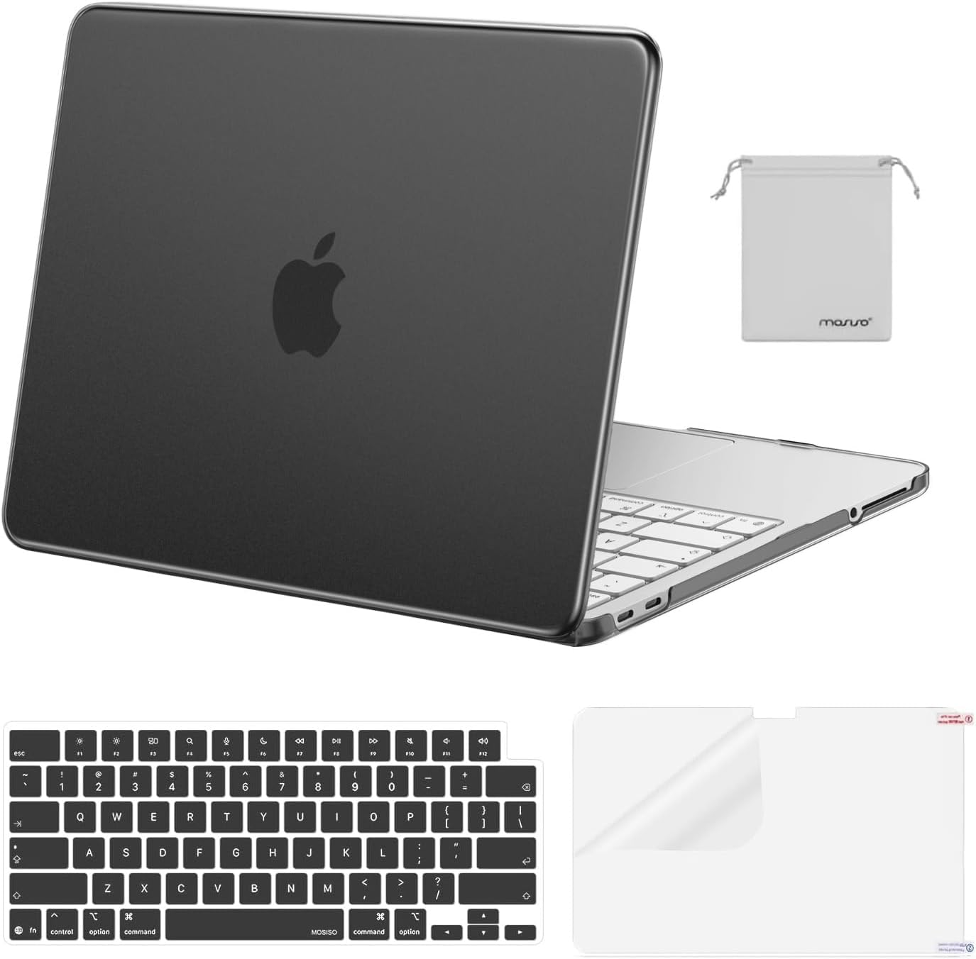 MOSISO Compatible with MacBook Neo Case 13 inch 2026 Release Model A3404 with A18 Pro Chip, 4 in 1 Kit Precision Fit Crack &amp; Scratch Resistant Protective Hard Shell Case Cover, Black