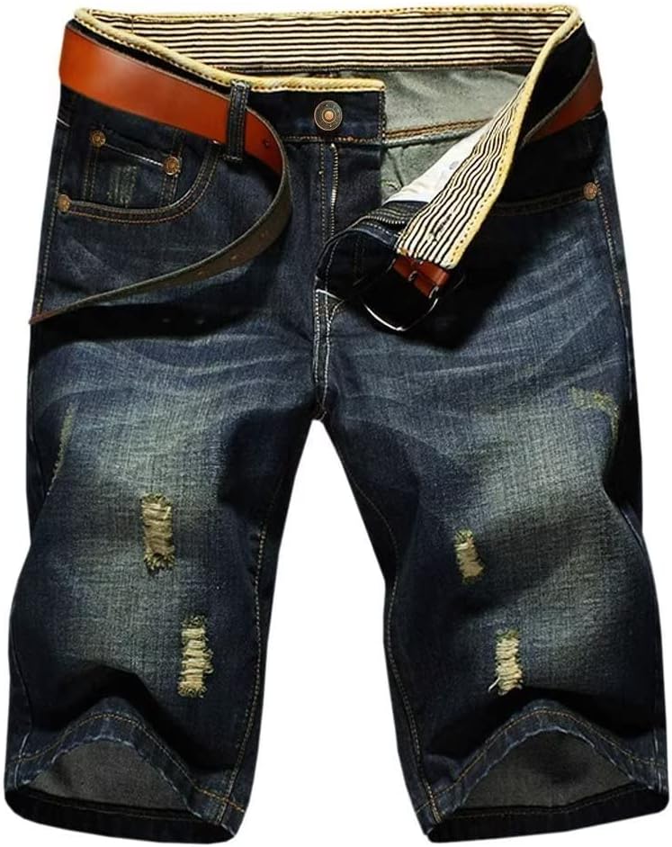 LATUD Men's Casual Denim Shorts (No Belt)