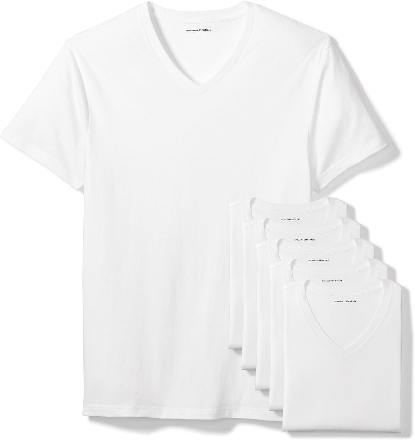 Amazon Essentials Men's Slim Fit V-Neck Undershirt, Breathable Cotton