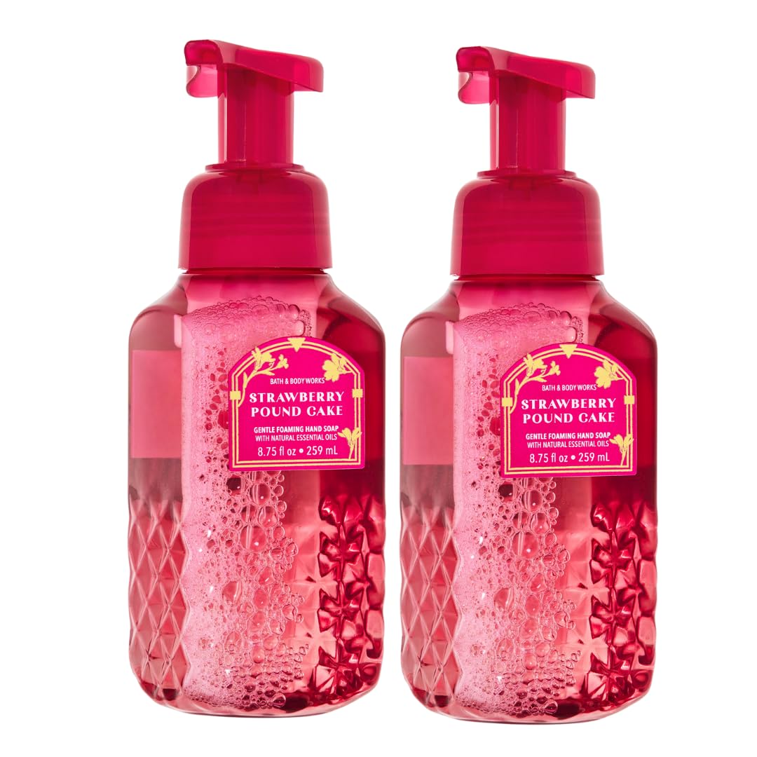 Bath and Body Works Gentle &amp; Clean Foaming Hand Soap 8.75 Ounce 2-Pack (Strawberry Pound Cake)