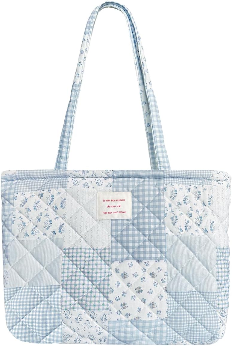 Sunwel Fashion Top Zipper Floral Quilted Bag Small Tote Bag for Women