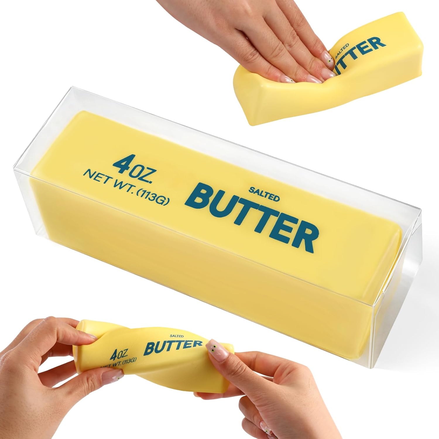 Butter Squishy Slow Rising Stress Relief Toy - Realistic Butter Stick Squeeze, Soft PU Foam Fidget for Anxiety &amp; Sensory Relief, Cute Desk Decor for Kids, School