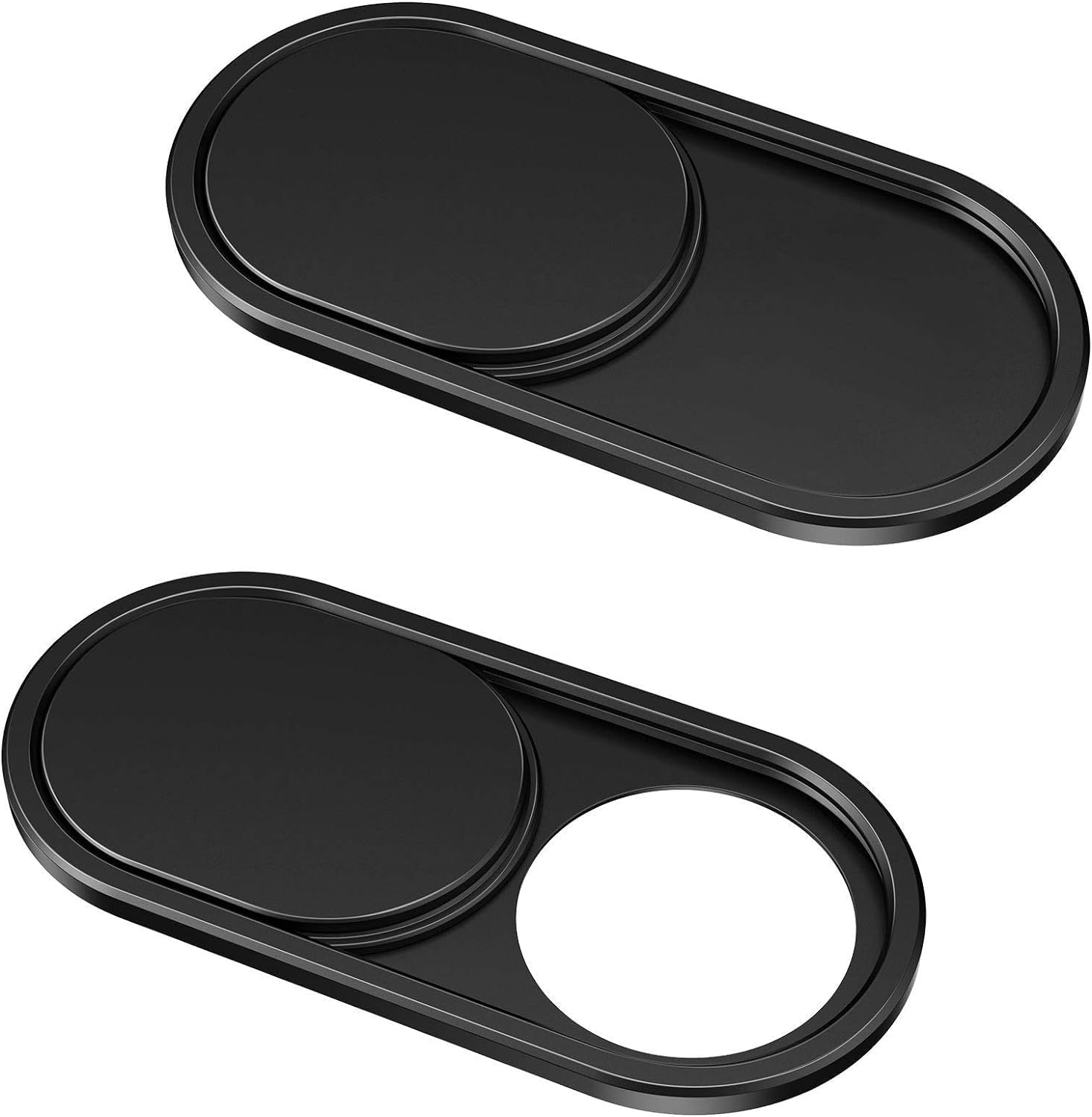 CloudValley Webcam Cover Slide[2-Pack], 0.023 Inch Ultra-Thin Metal Web Camera Cover for Macbook Pro, iMac, Laptop, PC, iPad Pro, iPhone 8\/7\/6 Plus, Protect Your Visual Privacy [Black]