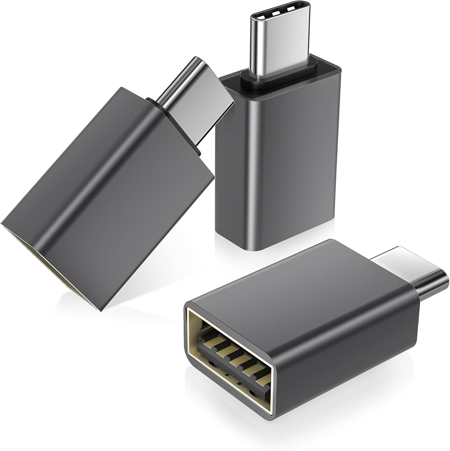 Basesailor USB C to USB Adapter 3Pack,USBC Male to A Female 3.0 OTG MacBook Pro\/Air Adapter,Type C Thunderbolt 4 3 Converter for Apple iPhone 17 17e 16,Mac,iPad,Microsoft Surface,Samsung Galaxy S26