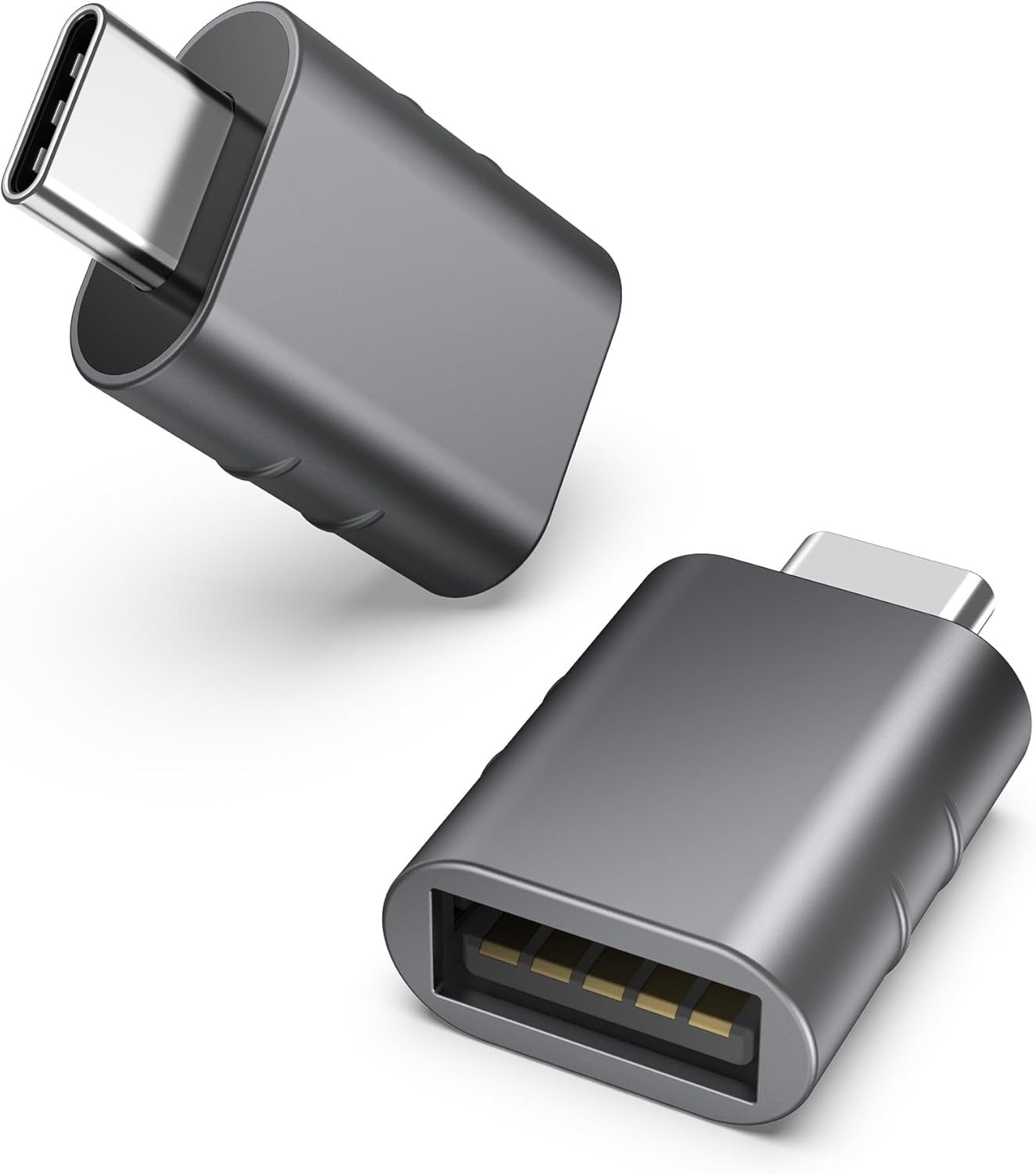 Syntech USB C to USB Adapter Pack of 2, USB 3.0 Female to Thunderbolt 4\/3 Adapter Compatible with MacBook Pro Air 2024, Surface, iPad, iPhone, Galaxy Notebook, XPS and More Type C Devices, Space Grey
