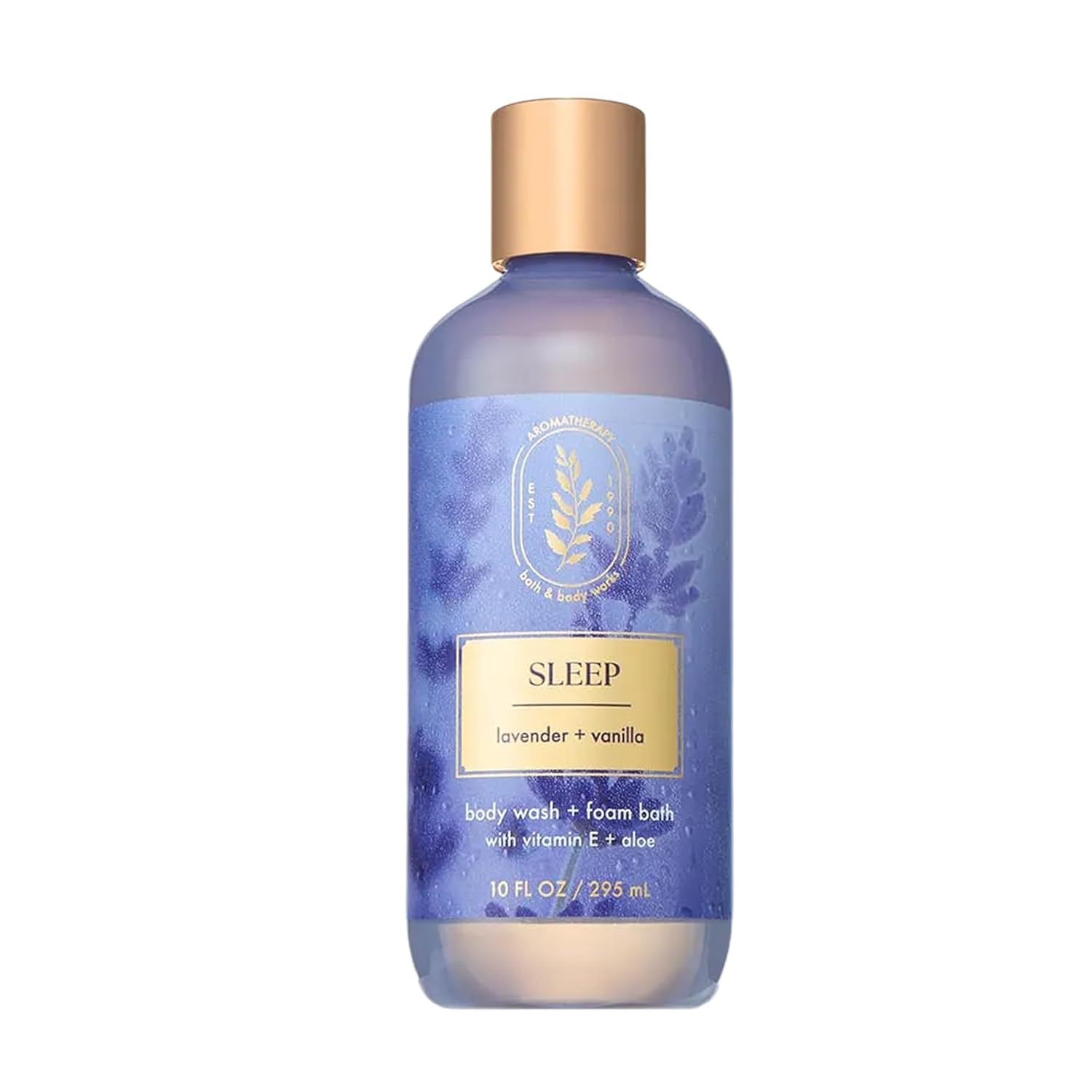 Bath &amp; Body Works Lavender Vanilla Body Wash &amp; Foam Bath, Aromatherapy Cleanser with Vitamin E &amp; Aloe, Non-Drying &amp; Gentle for Daily Use, 10 fl oz - 1 Pack