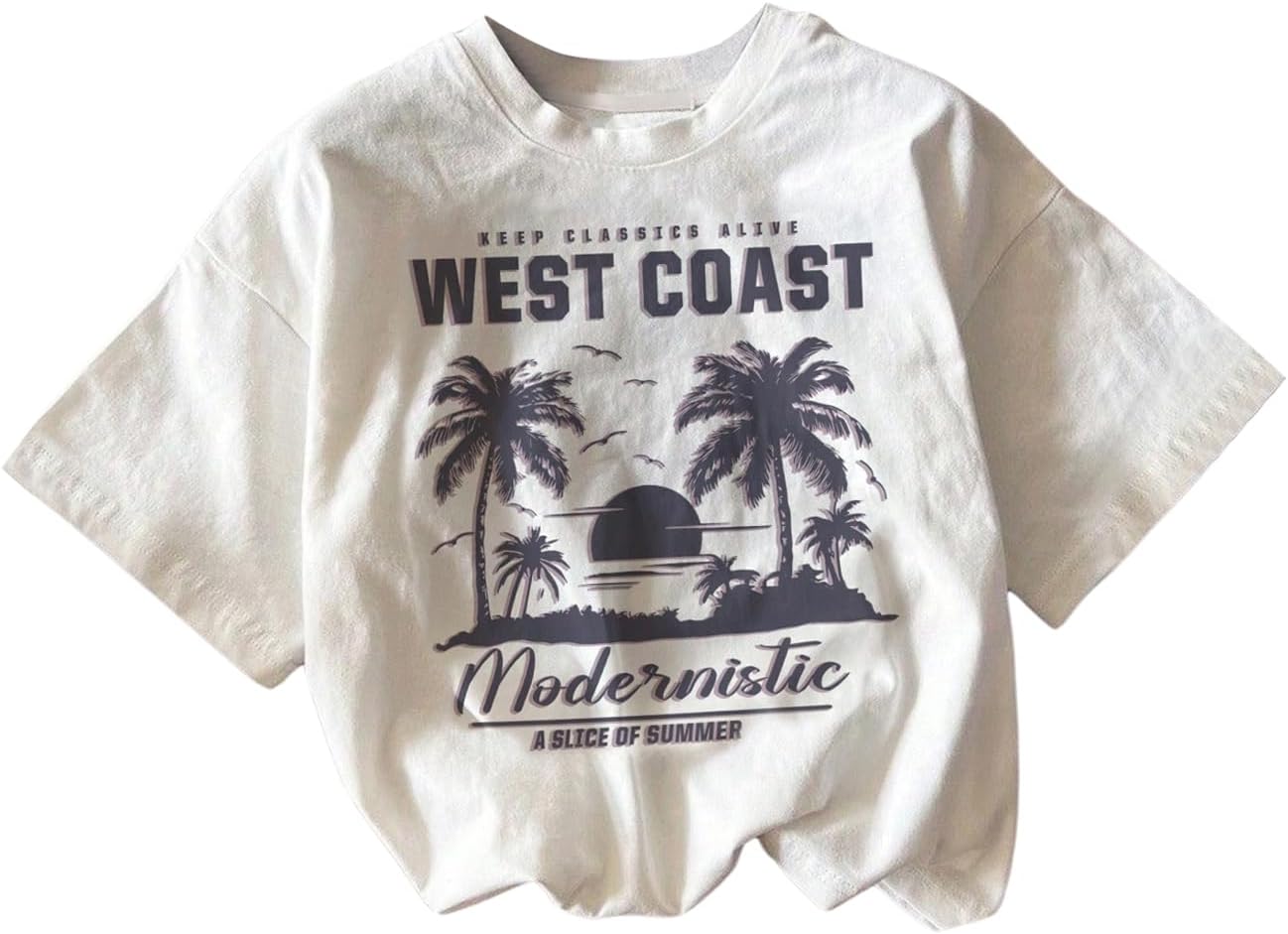 RoseSeek Girl's Graphic Print Tee Shirt Round Neck Short Sleeve T Shirts Summer Cute Trendy Tops