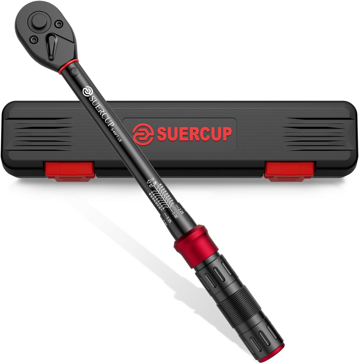 SUERCUP 3\/8-Inch Drive Click Torque Wrench - 5-45 Ft-Lb\/6.8-61Nm, Dual-Direction Adjustable 72 Tooth Click Torque Wrench for Bike, Motorcycle and Car Repair