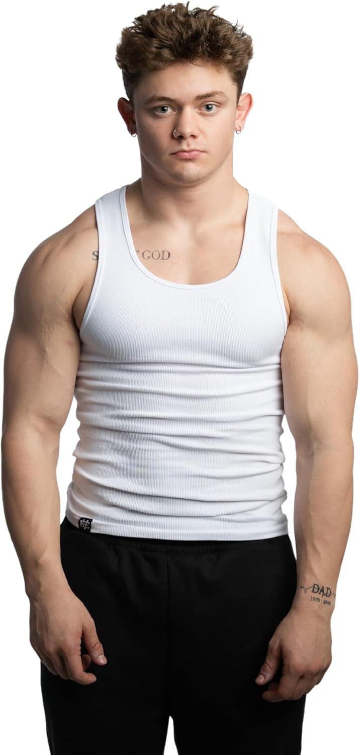 Ekkovision Beaters, Men's Tank Tops, Cotton Spandex Blend Tanks for Men, Comfortable, Durable Ribbed Fabric