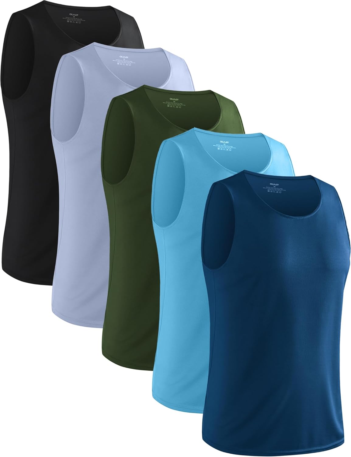 HovSiyla 5 Pack Mens Running Sport Tank Tops Dry Fit Gym Wicking Athletic Mesh Breathable Cool Workout Sleeveless Shirts
