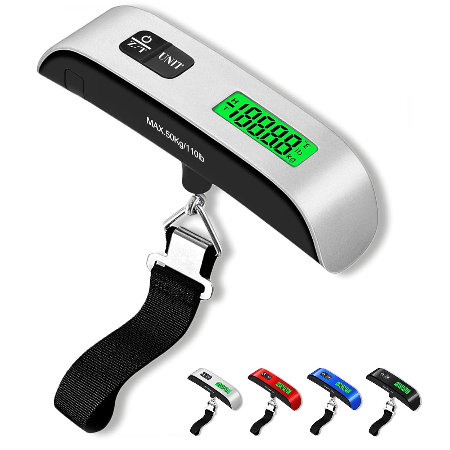 Luggage Scale, 110lb Luggage Weight Scale with 4 Unit Switching Functions&amp;LED Display, Luggage Scale Travel Digital for Weighing Luggage, Backpacks, Packages and Markets