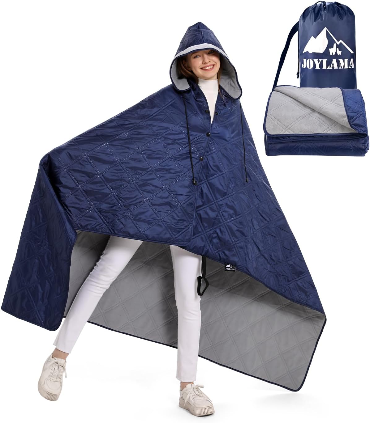 JOYLAMA Outdoor Camping Blanket, Fleece Waterproof Stadium Blanket with Protable Bag, Lightweight for Cold Weather, Sports, Pet, Beach, Picnic, Stadium, Travel, Car, 79 * 54inch