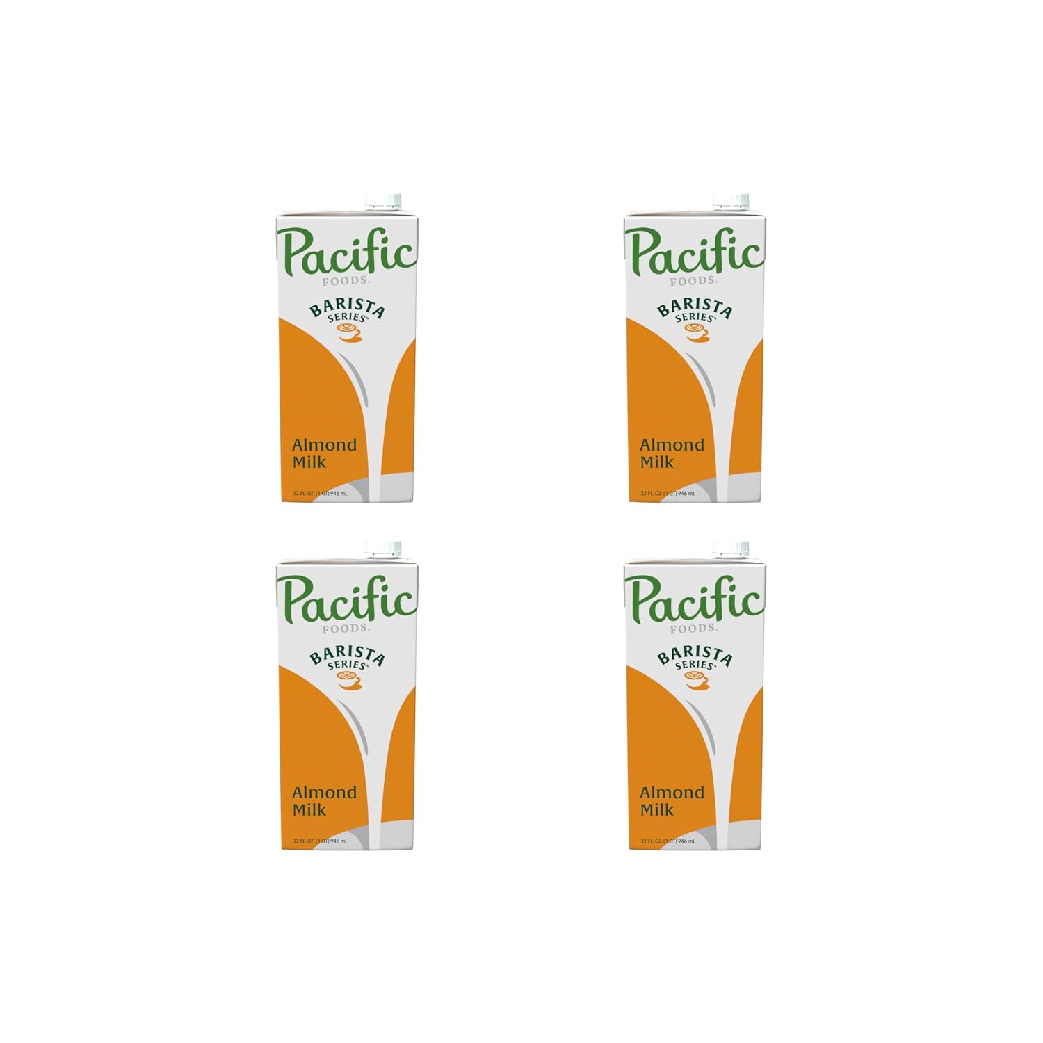 Pacific Foods Barista Series Original Almond Milk, Plant Based Milk, 32 oz Carton (Pack of 4)