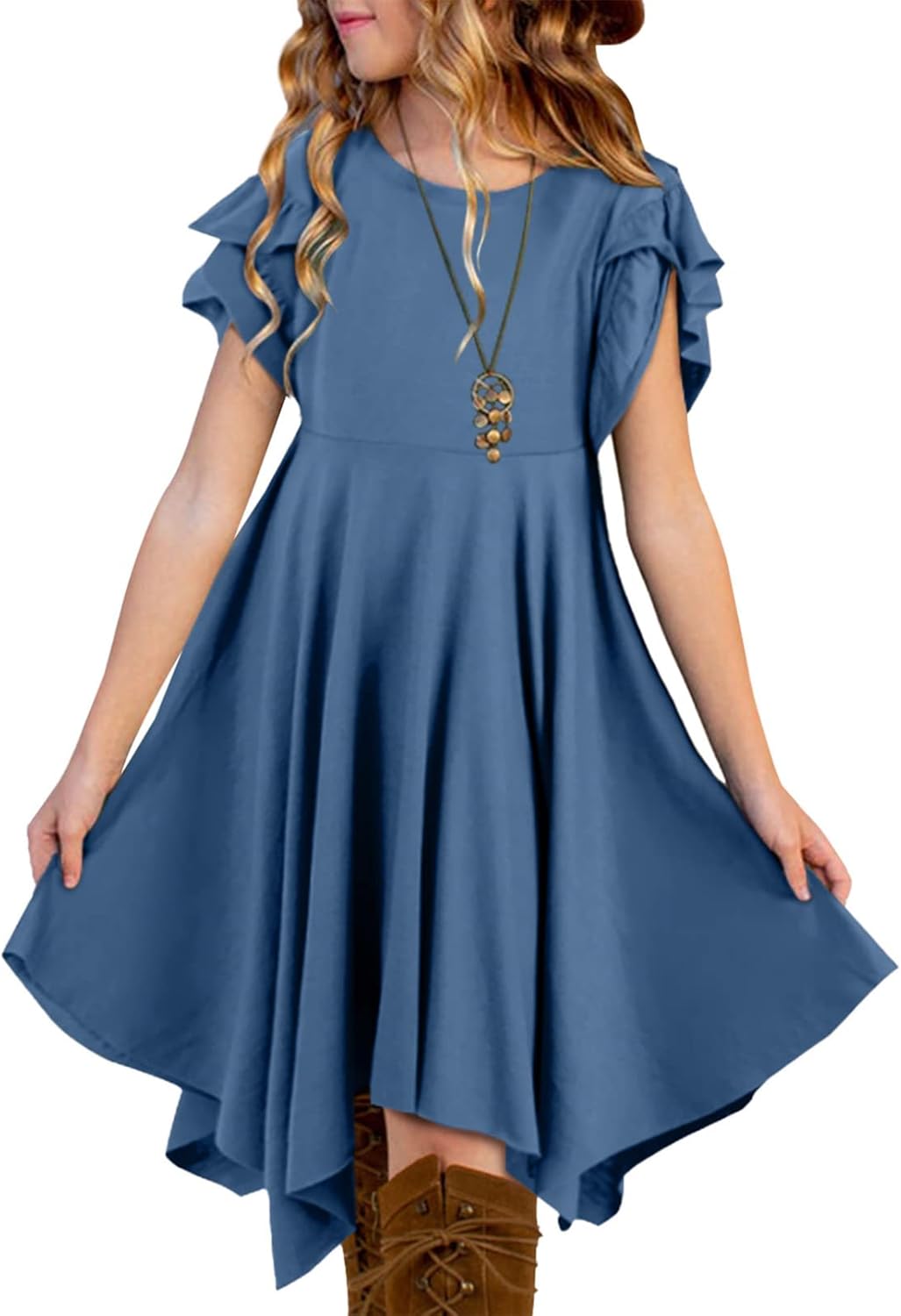 blibean Tween Girls Summer High Low Boho Dresses Size 4-15 Years