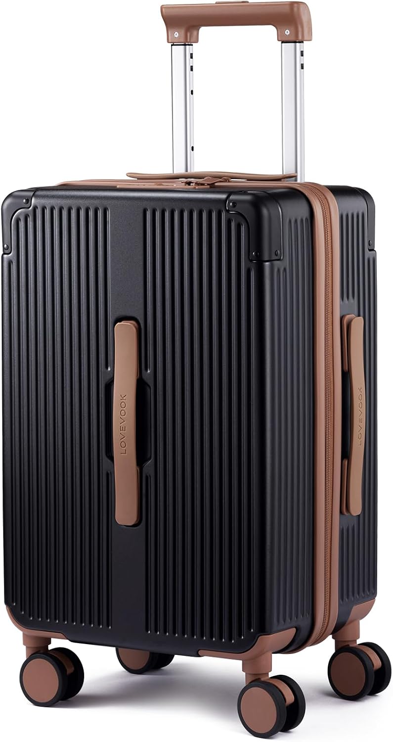 LOVEVOOK Carry On Luggage 22x14x9 Airline Approved, 20 Inch Hard Shell Suitcases with Spinner Wheels, PC Hardside Small Carry On Suitcase with TSA Lock for Women Men Travel