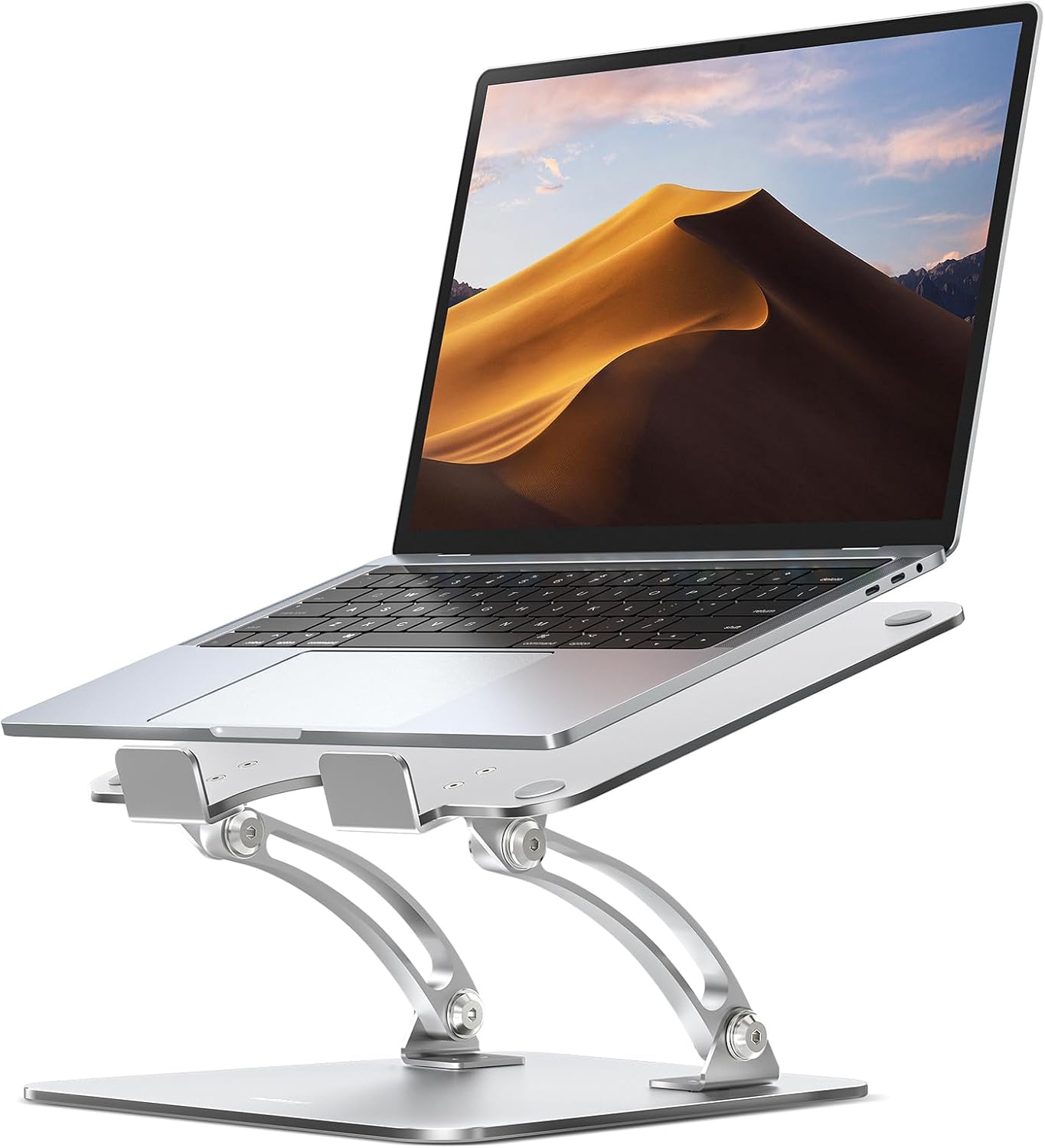 Nulaxy Ergonomic Adjustable Laptop Stand for Desk, Dual Foldable Computer Riser with Advanced Heat-Vent, Heavy-Duty Portable Notebook Holder for Posture Correction, Compatible with Mac 10-17" Lapt