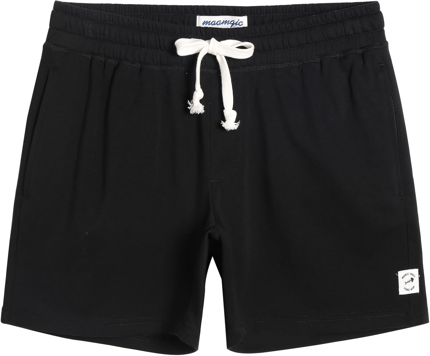maamgic Mens Athletic Gym Shorts 5\/7" Elastic Waist Casual Pajama Pocket Jogger Men Workout Short Pants