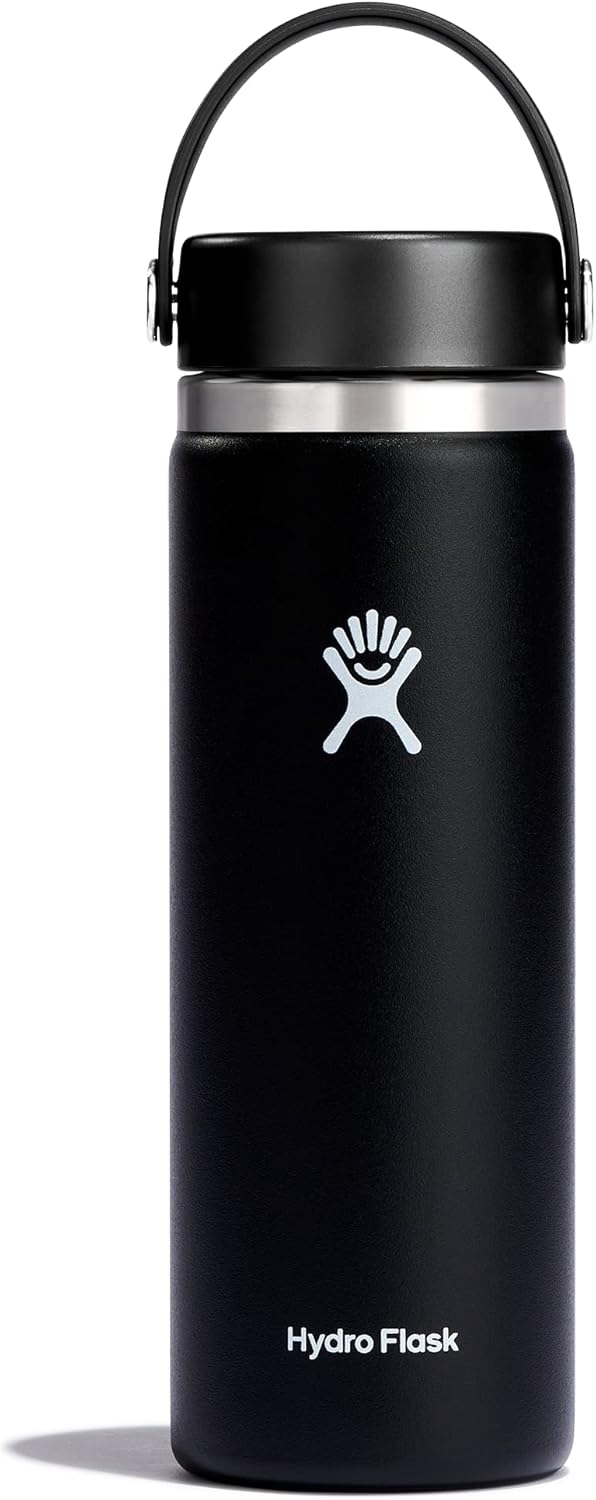 Hydro Flask Water Bottle - Insulated Stainless Steel - Wide Mouth Flex Lid, Non Spill, Leakproof and Refillable in 20 Oz