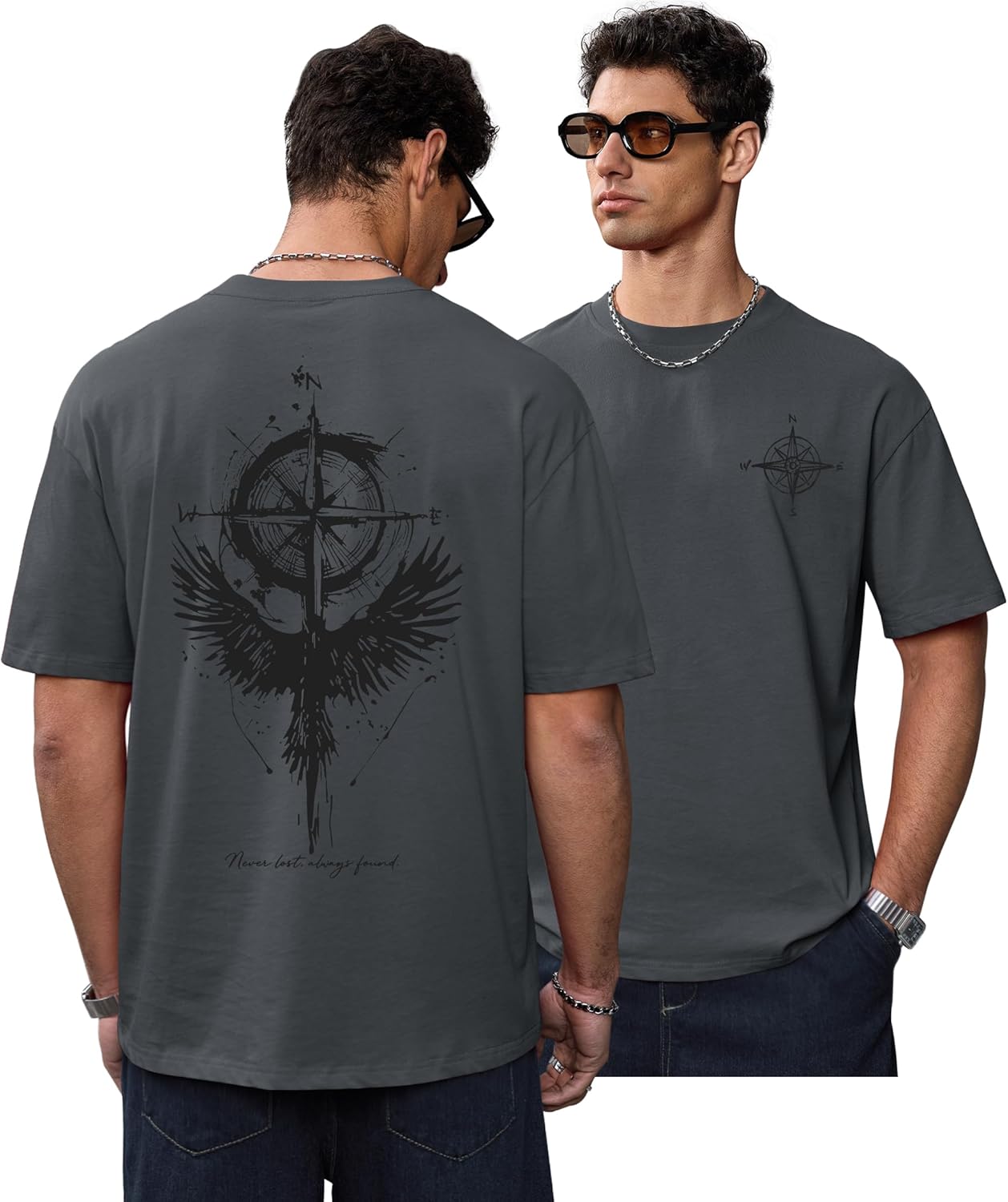 Herberton Men's Graphic T-Shirt Loose Fit Cotton Fashion Casual Streetwear Crewneck Short Sleeve Tee (S-XXL)
