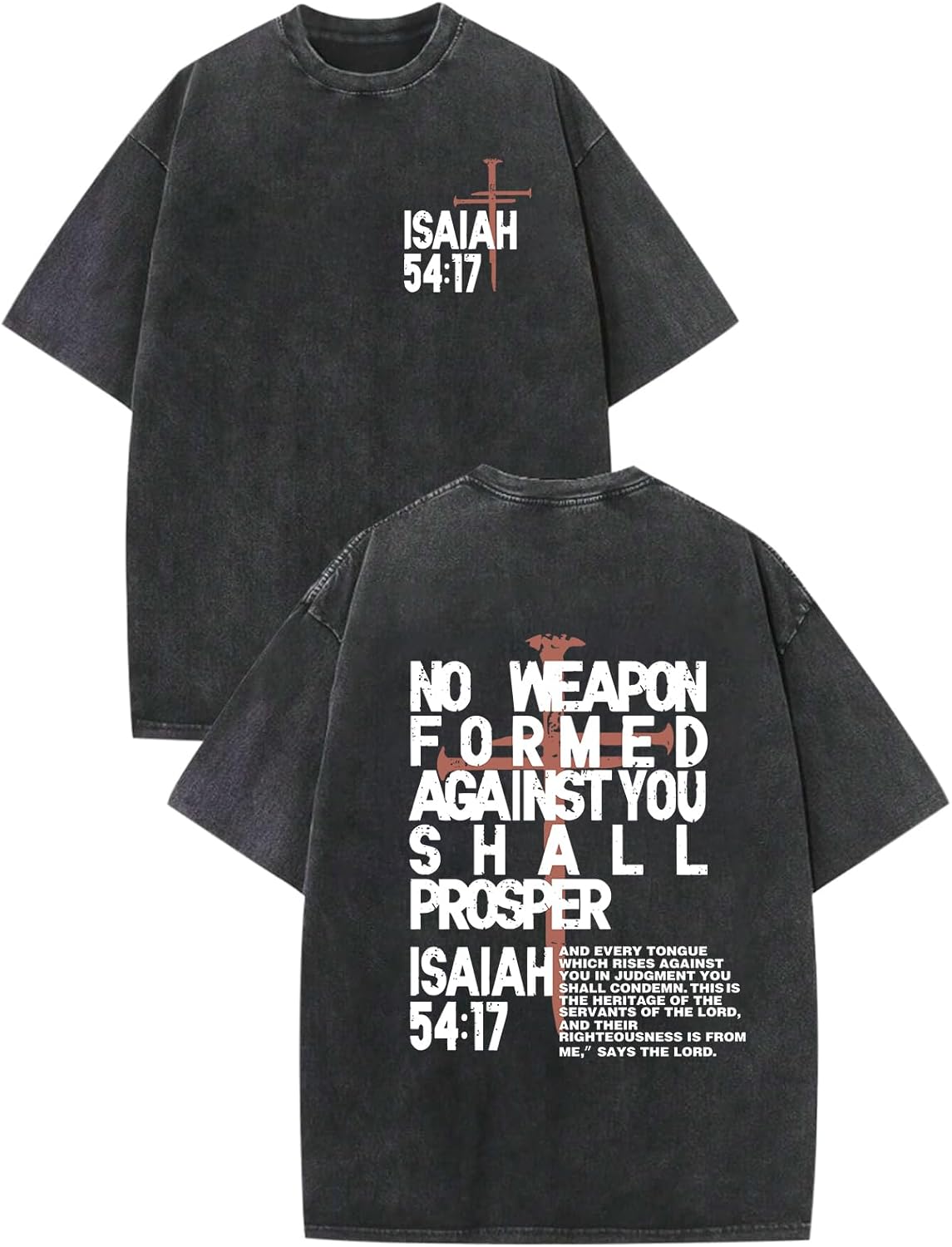 Weripoah Christian Jesus Shirts for Men Faith Religious Graphic Tees Vintage Oversized Acid Wash Tshirts God Shirt Streetwear