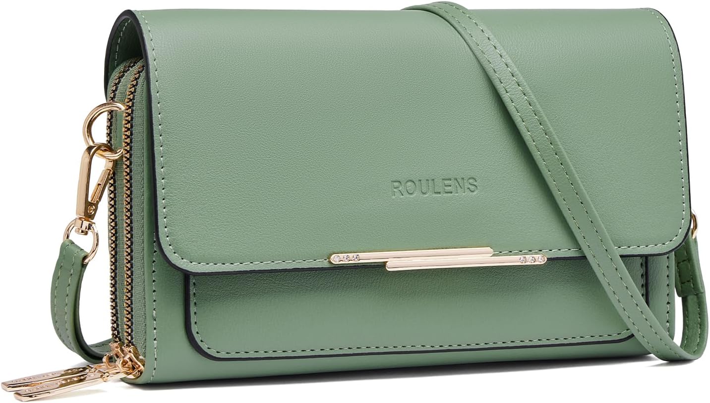 Roulens Small Crossbody Bag for Women,Cell Phone Purse Women's Shoulder Handbags Wallet Purse with Credit Card Slots