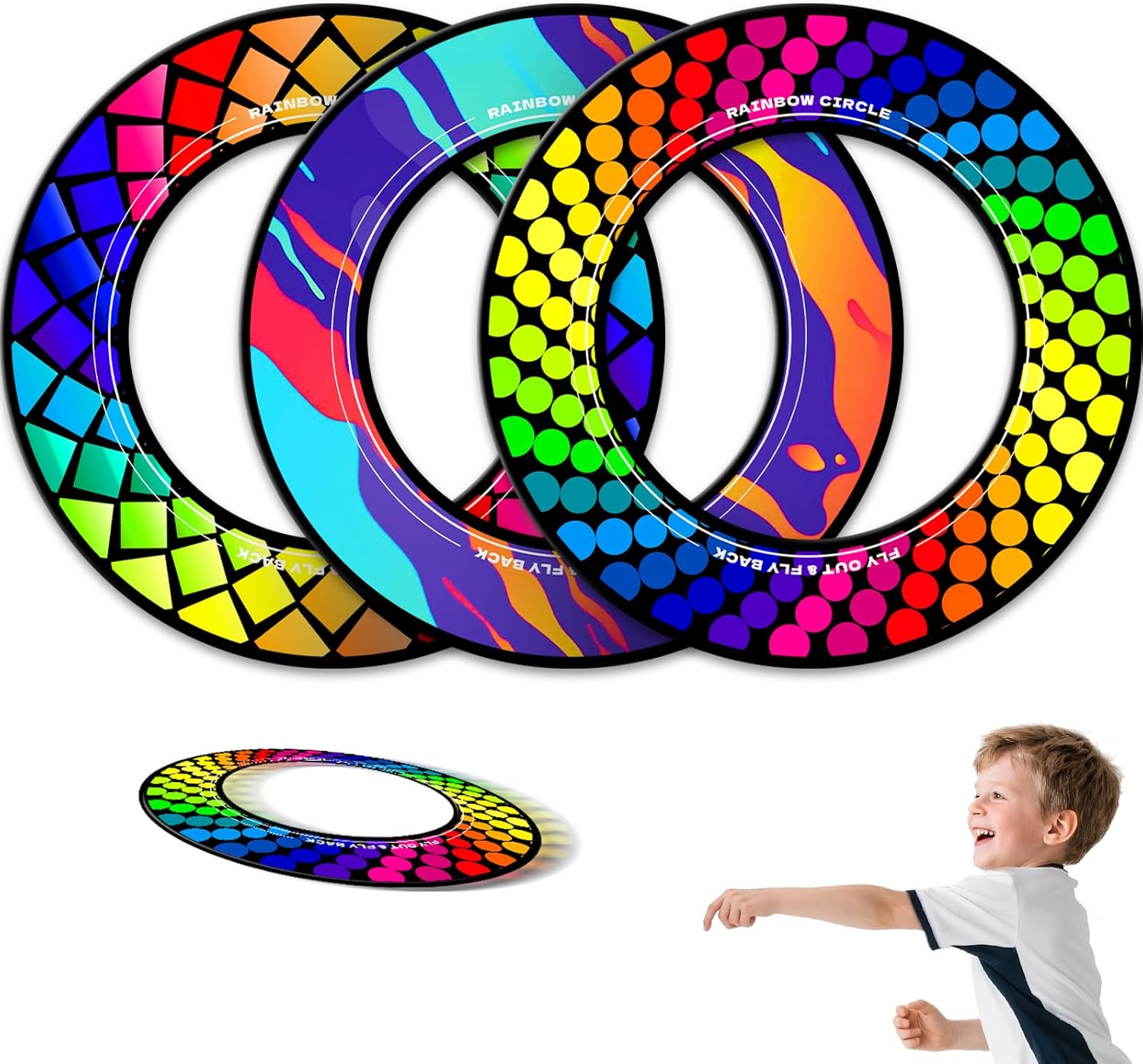 Doinfly【3-Pack Professional Flying Toys - Ultra-Stable &amp; Long Distance Sport Flying Equipment for Outdoor Games, Pool, Beach, Backyard Fun | Adults &amp; Kids Family Toy (Gradient Series)