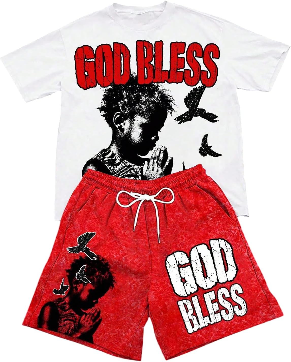 SOLY HUX Men's Summer Short Set Streetwear Graphic Tees and Shorts Tracksuit 2 Piece Outfits