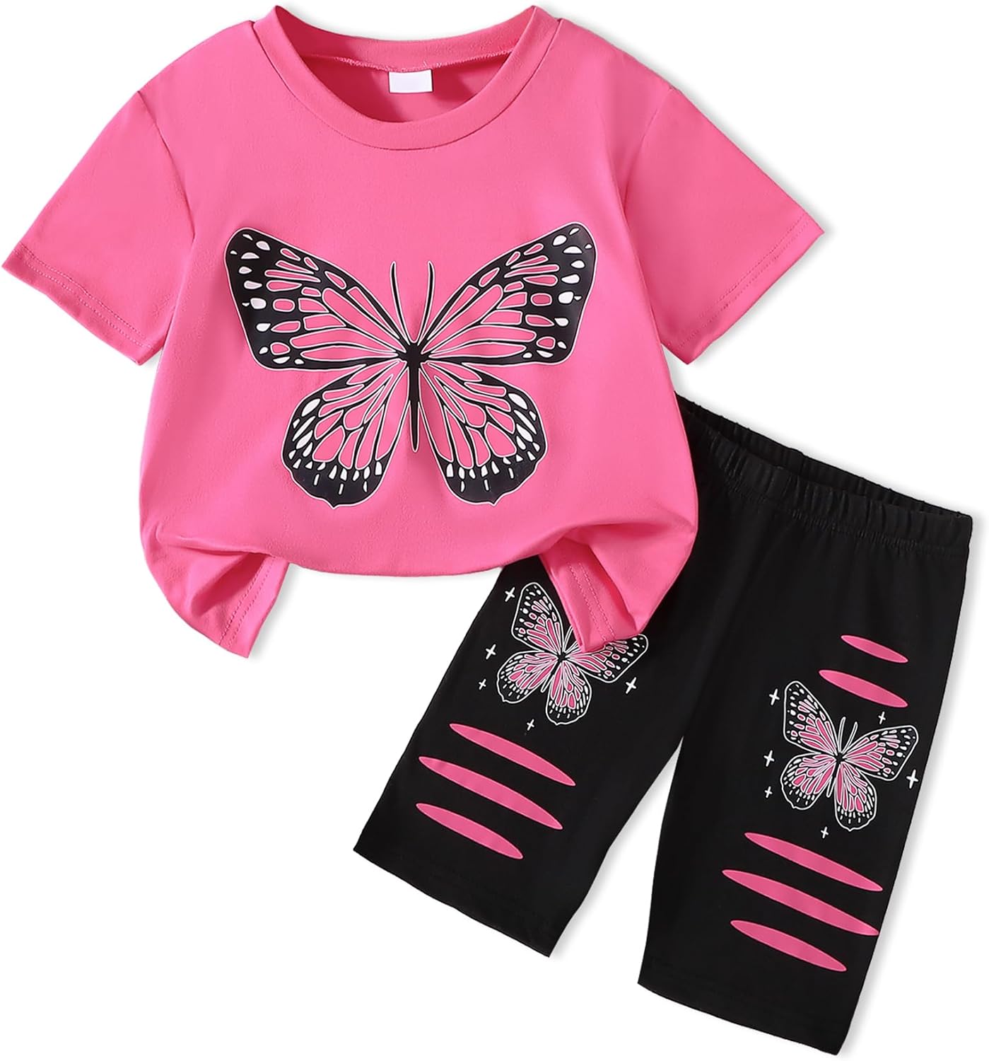 Doresbebe Kid Girls Clothes Summer Girls Outfits Pattern T-shirt Tops+Leggings Shorts Set 2 Piece Spring Clothes Set