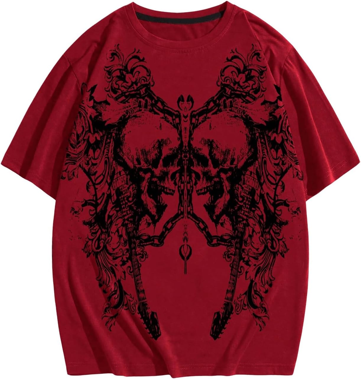 SOLY HUX Mens Gothic Graphic Tees Short Sleeve Summer Y2k Shirts Streetwear Tops Grunge Clothes