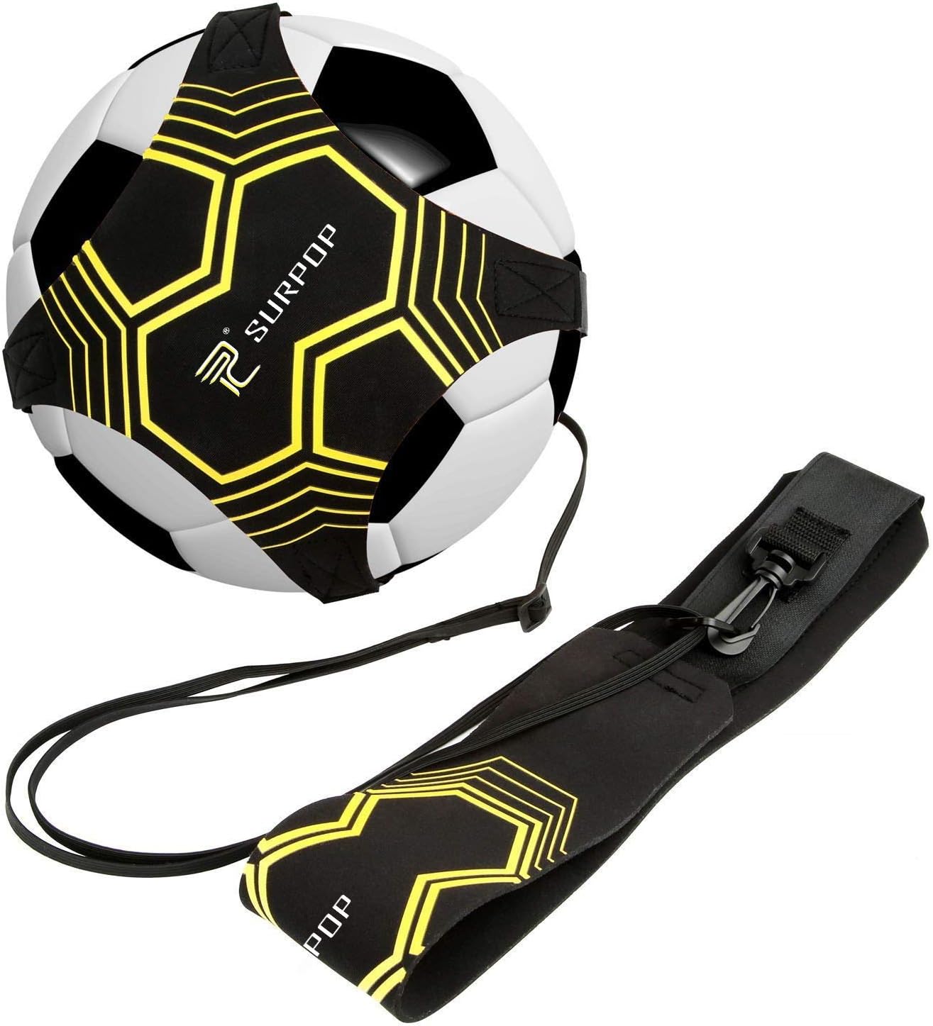 Surpop Soccer\/Volleyball\/Rugby Trainer, Football Kick Throw Solo Practice Training Aid Control Skills Adjustable Waist Belt for Kids Adults