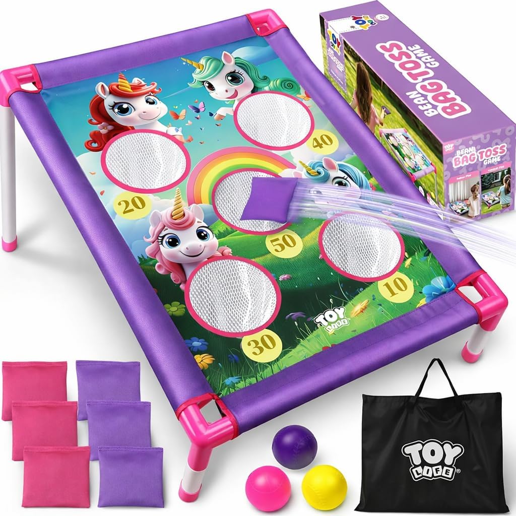 TOY Life Bean Bag Toss Game, Carnival Party Games, Cornhole Set for Kids Outdoor Games, Outside Toys for Kids Ages 4-8, Yard Outdoor Toys for Toddlers 3-5, Gifts for 3 4 5 6 7 Year Old Girls &amp; Boy