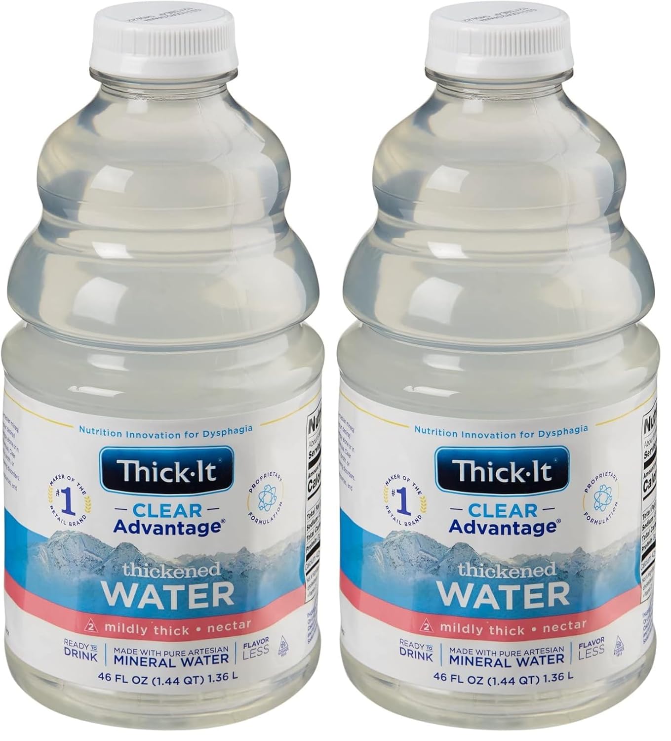 Thick-It AquaCareH2O Beverages Thickened Water - Nectar Consistency, 46 Fl Oz (Pack of 8)