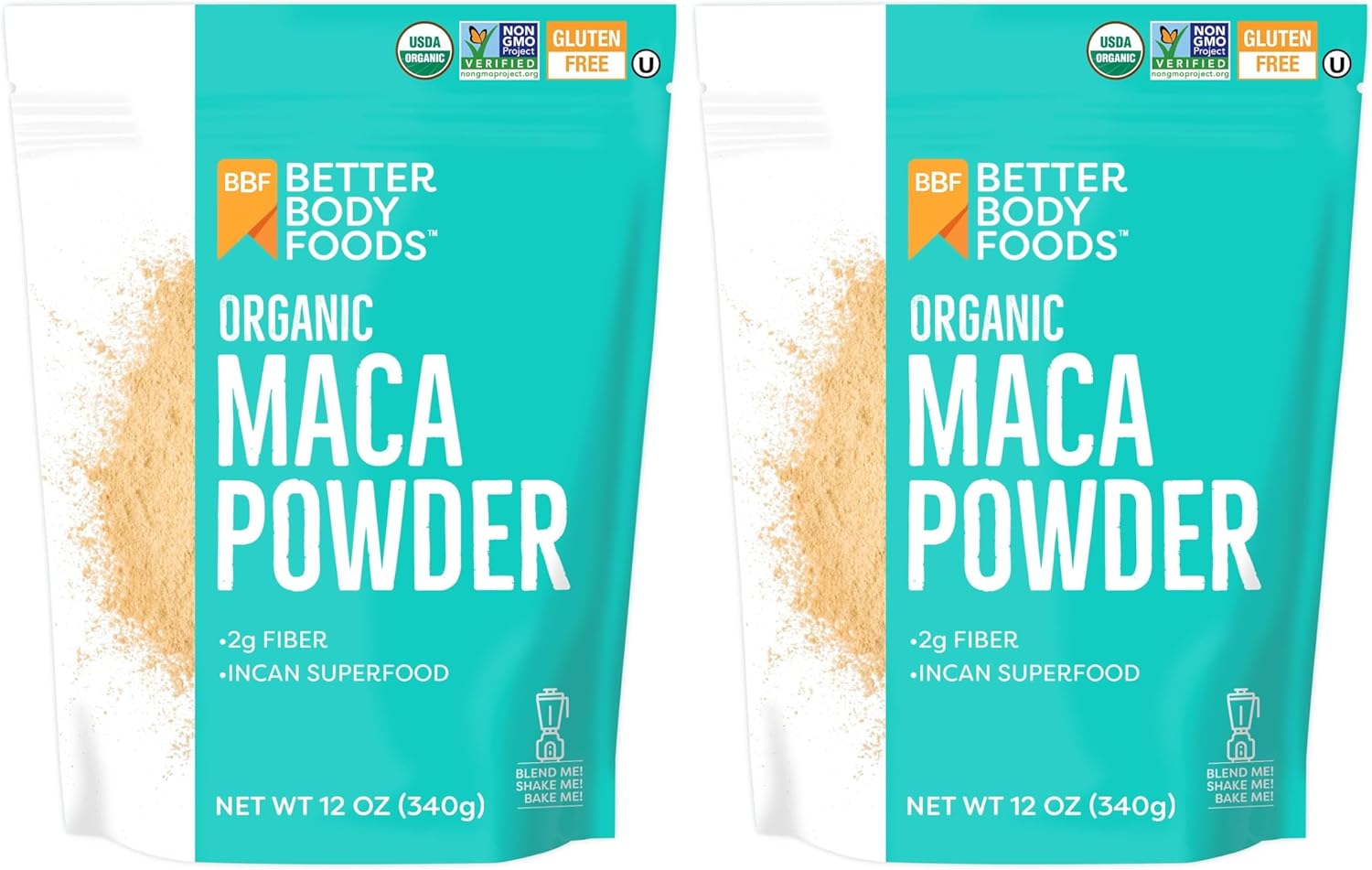 BetterBody Foods Organic Maca Powder,Non-GMO &amp; Gluten-Free,12 Ounce,(Pack of 2)