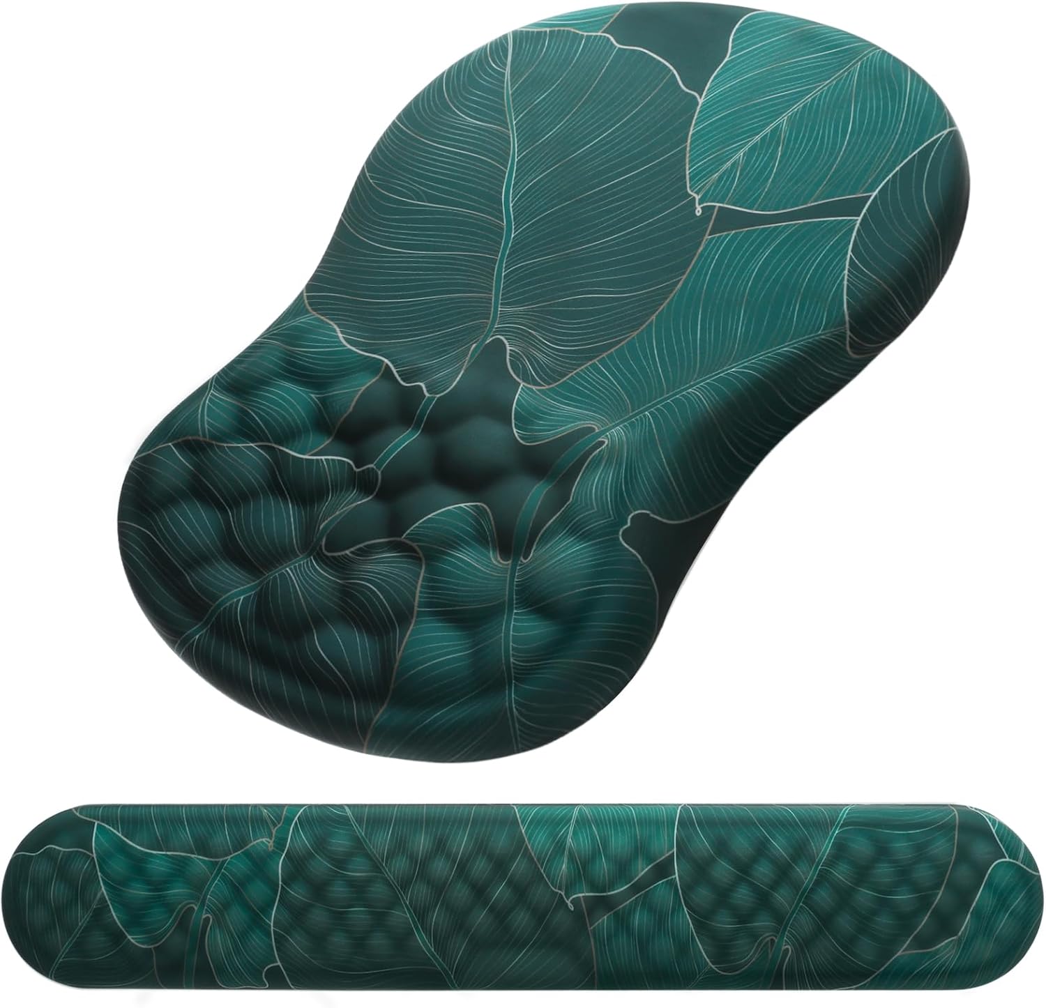 Laokiiy Ergonomic Mouse Pad with Wrist Support and Keyboard Wrist Rest Set | Memory Foam Wrist Cushion, Non-Slip PU Base, Massage Design, Relieves Wrist Pressure for Work, Gaming &amp; Office Use