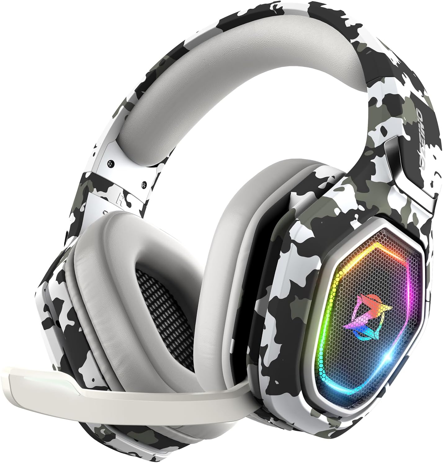 Ozeino Wireless Gaming Headset for Ps5, Ps4, PC, Gaming Headphones with Flip Mic and USB-A &amp; USB-C Transmitter, 40Hr Battery Bluetooth Headset for Mobile, Mac, Laptop