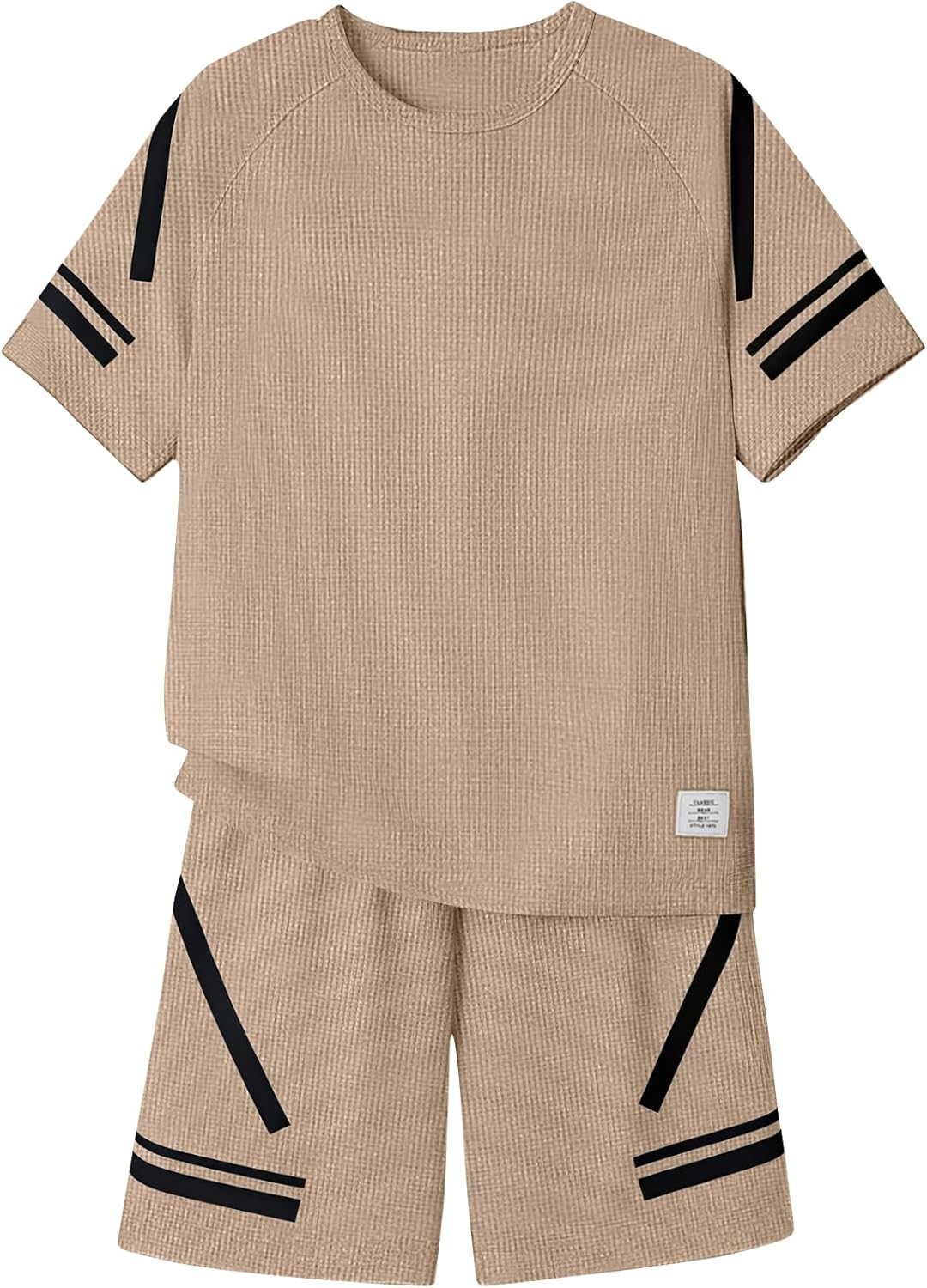 Cakaner Tween Boys Clothes Summer Simple Print T-Shirt And Shorts Set 2 Pieces Teen Trendy Outfits Size 7-14 Year