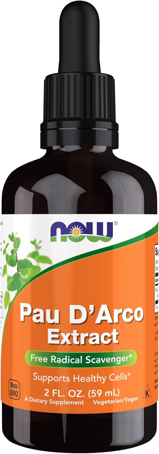 NOW Foods Supplements, Pau D'Arco Extract Liquid with Dropper, Free Radical Scavenger*, 2-Ounce