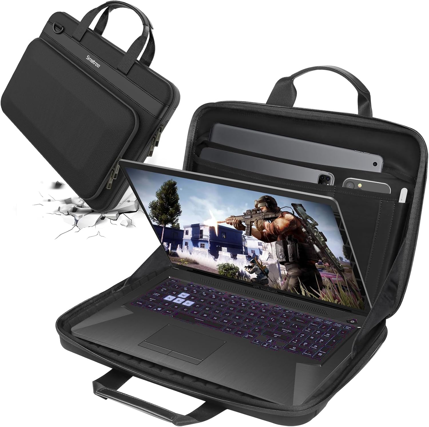 Smatree Heavy Duty Hard Shell Case for 16inch Lenovo Yoga 7\/7i 2 in 1 Gen 10,15.6inch Razer Blade 15 2023\/2022,16inch Razer Blade 16 2025\/2024\/2023, Alienware M16 R2,Alienware M15\/X15 R1\/X15 R2 