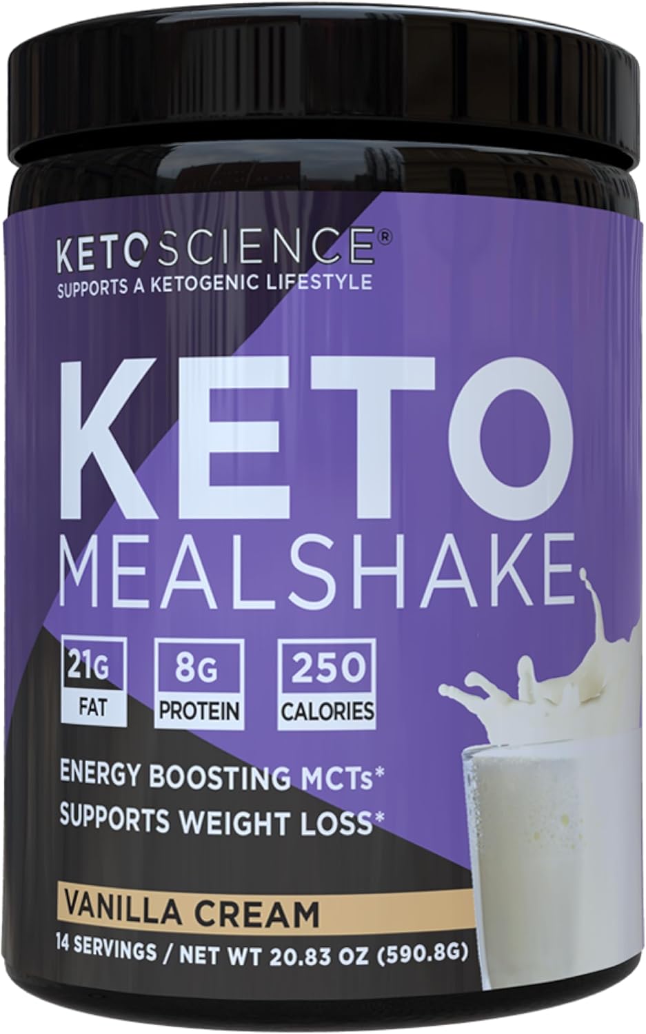 Keto Science Ketogenic Meal Shake Vanilla Dietary Supplement, Keto Protein, Rich in MCTs and Protein, Packed with Collagen, Vitamins and Minerals, Keto and Paleo Friendly, Weight Loss, (14 servings), 
