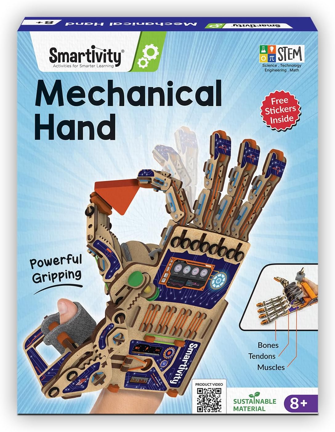 Smartivity DIY Robotic Mechanical Hand STEM Toy for Kids 8-14 Years Old | Parents Choice Award Winner I Birthday Gift for Kids | Engineering Kit for 8, 9, 10, 11, 12, 13, 14 Years Old Boys &amp; Girls