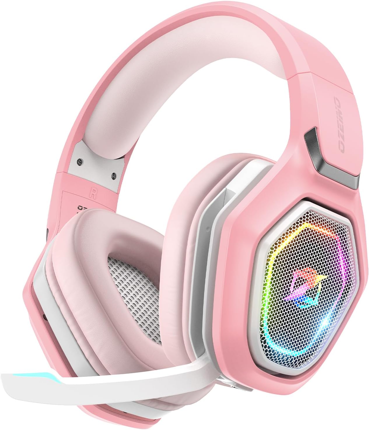 Ozeino 2.4GHz Wireless Gaming Headset with Microphone, 2.4G USB &amp; Type C Transmitter - 30h Battery Life - RGB Lighting Gaming Headphones for PS5, PS4, PC, Phone